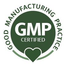 GMP Certified seal with a heart and checkmark.